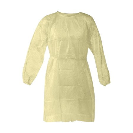 Pack of 50 Disposable Lightweight Isolation Gowns - Color Yellow