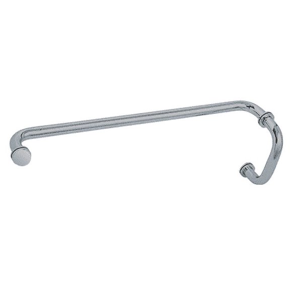 CRL BM6X24BSC Brushed Satin Chrome 6" Pull Handle and 24" Towel Bar BM Series Combination With Metal Washers