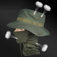 thumbnail image 3 of HuangHuanChen Bucket Hat for Men with Covering Outdoor UPF50+ Mesh Sun Hat Wide Brim Fishing Hat with Neck Flap Sun Hat for Men Women Fishmen Hat K One Size, 3 of 4