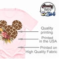 thumbnail image 4 of Women Teen Giraffe Mickey Ears with Flowers Shirt Floral Animal Print Character T-Shirt (Light Pink-3X-Large), 4 of 7