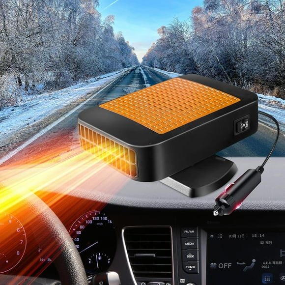 Car Heater, 12V 200W Portable Fast Heating Defroster Car Windshield Heater, Fast Heater Plug Into Car.,Orange Black