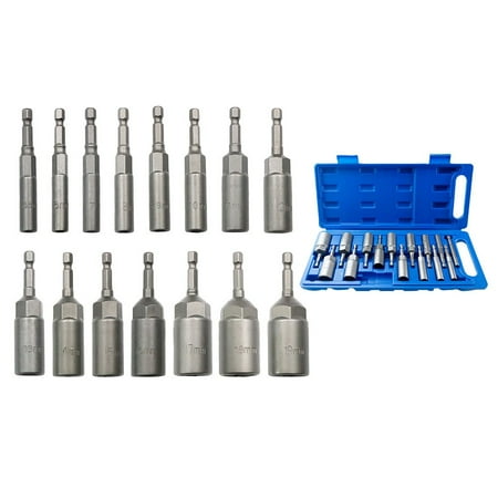 

5.5-19Mm Socket Adapter 80Mm Deepen Power Nut Driver Drill Bit Hex Shank