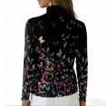 thumbnail image 5 of OIOLOYJM Long Sleeve Tops for Women Casual Floral Print Long Sleeve Cowl Neck Shirts Cotton Fitted Fashion T-Shirts Spring Trendy Baggy Sweatshirts Multicolor S, 5 of 5