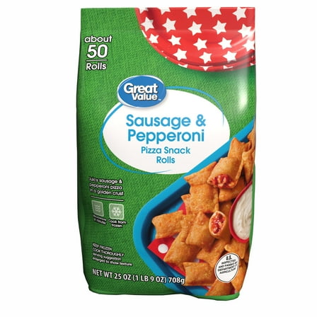 Great Value Combo Pizza Snack Rolls, 25 oz, 50 Count (Frozen)