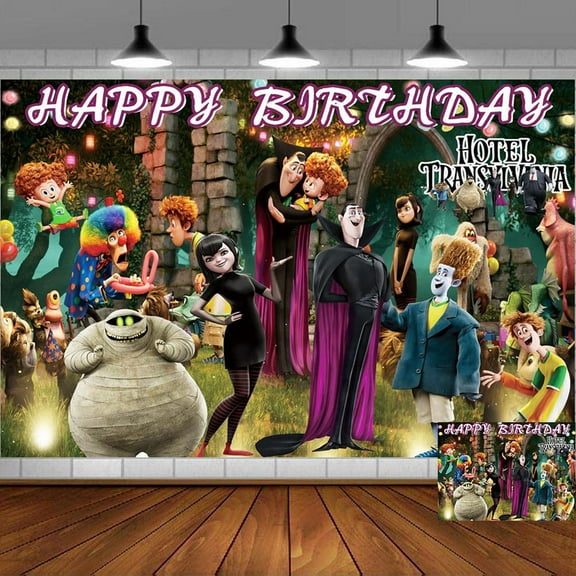 Hotel transylvania Backdrop Banner Party Supplies Poster Movie Theme Background for Photography Birthday Decorations