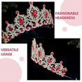 thumbnail image 4 of Bridal Wedding Party Headpiece Red Zinc Alloy Crown Shape Sparkly Hairband Elegant Look 1Pcs, 4 of 4