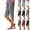 20# Dark Gray, variant on Women Cotton Linen Capri Pants Trendy Side Split Side Pocket Pants Comfortable Soft Loose Fit Casual Summer Culottes White M