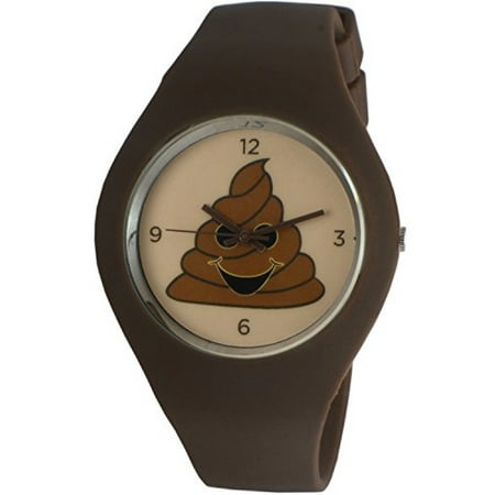 Icon Analogue Watch - TKO Emoji Brown Rubber Poop Icon Fun Watch TK663BR
