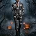 thumbnail image 2 of uikmnh Men's Gothic 3 Piece Suit Set, Jacket Vest and Pants, Dark Printed Formal Halloween Costume, Tailored Outfit for Themed Events and Parties,3XL, 2 of 6
