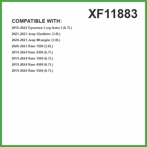 ECOGARD XF11883 Premium Diesel Fuel Filter Fits Ram 2500 6.7L DIESEL 2019-2020