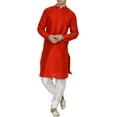 thumbnail image 1 of Royal Kurta Mens Silk Blend Kurta Pyjama Set (40, Red), 1 of 1
