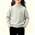 thumbnail image 2 of Girls Mock Neck Long Sleeve Sweatshirts Turtleneck Fleece Sweater Pullover, 2 of 5