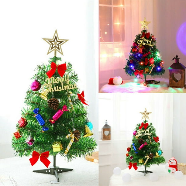 US Artificial Tabletop Ornaments Decor Small Mini Christmas Tree With ...
