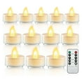 thumbnail image 3 of 12PCS LED Tealight Candles with Remote Timer, Battery Operated Flameless Tea Light Candles, Fake Flickering Votive Candles for Home Centerpiece Table, Anniversary, Halloween, Valentines Day Decor, 3 of 12
