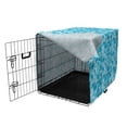 thumbnail image 3 of Blue Dog Crate Cover, Geometric Pattern with Triangles in Oceanic Winter Colors Abstract Mosaic, Easy to Use Pet Kennel Cover for Dogs, 35" x 23" x 27", Blue Sky Blue Pale Blue, by Ambesonne, 3 of 6