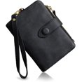 thumbnail image 1 of Womens Small Bifold Leather Wallets Rfid Ladies Wristlet with Card Slots Id Window Zipper Coin Purse, 1 of 5