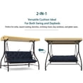 thumbnail image 4 of Outdoor Swing Cushions, Waterproof Bench Cushion 2-3 Seater, hickened Bench Cushion with Ties for Patio,Backyard,Garden and Lawn, 4 of 8