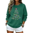 thumbnail image 4 of HOMBOM Womens Christmas Sweatshirt Crewneck Long Sleeve No Hood Christmas Tree Print Pullover Lightweight Loose Casual Fall Winter Tops, 4 of 6