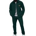 thumbnail image 3 of yuCgh Men's Fall Winter Casual Sportswear Set, Two-Piece Thermal Outfit for Men with Hoodie and Joggers for Cold Weather Comfort,Dark Green XL, 3 of 7