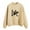 Khaki, variant on Patlollav Womens Sweatshirts Casual love Print Round Neck Loose Long Sleeve Polyester Tops