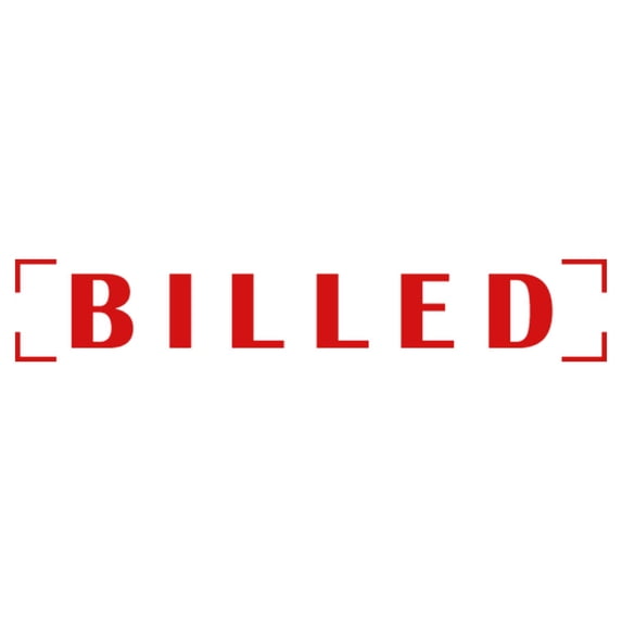 Printtoo Billed Self Inking Rubber Stamp Pre-Inked Office Stamp- Home Office Business Stationery, Red- 42 x 9 mm