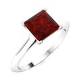 thumbnail image 3 of Mooneye Four Prong Set 1.3 Ctw Square Garnet 925 Sterling Silver Women Valentines Day Gift Ring, 3 of 3