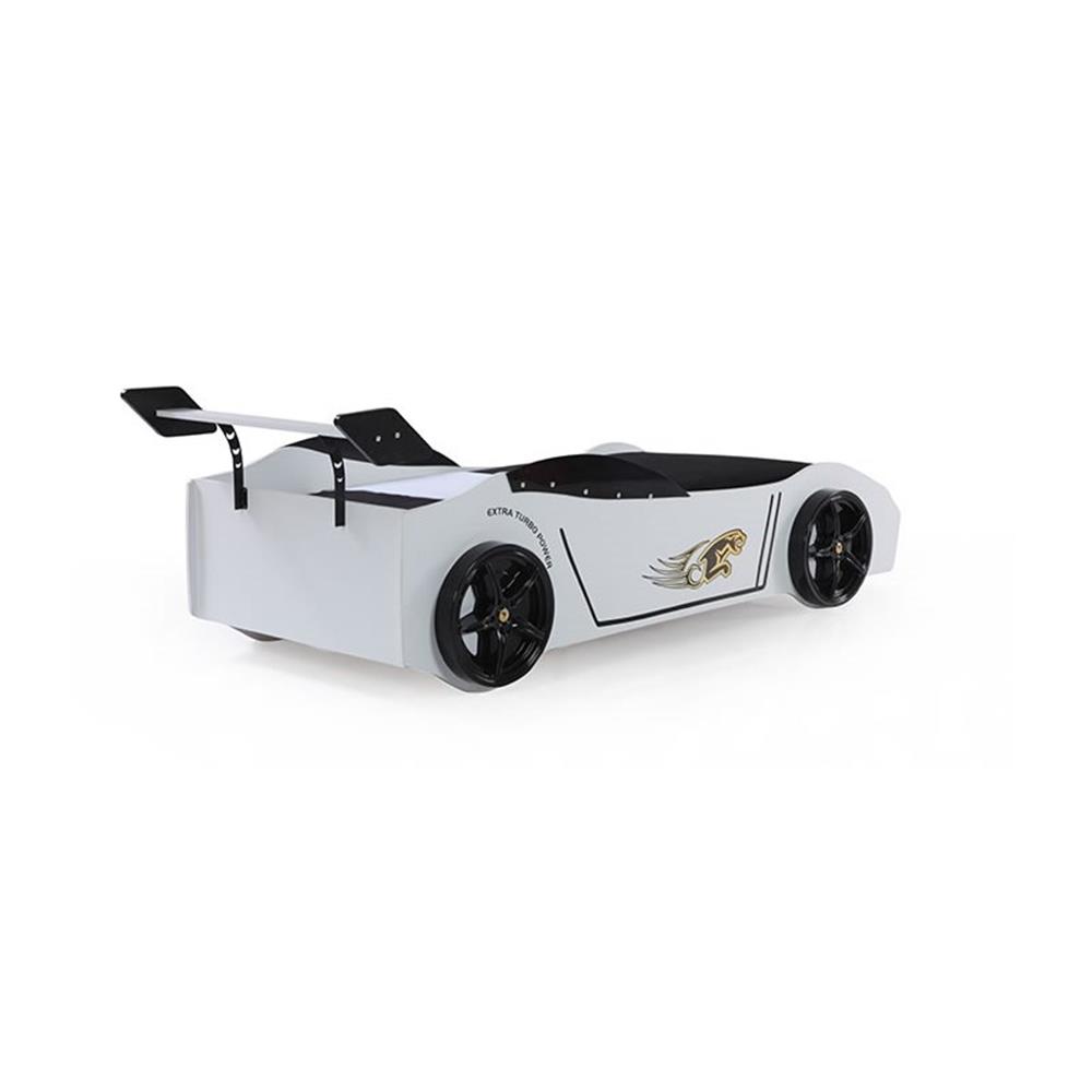 Woody White Twin Car Bed