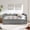 Black, variant on Full Size Gingham Daybed with Two Storage Drawers, USB Port, Wave Shaped Linen Fabric Bed for Living Room or Guest Room, Navy Blue