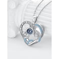 thumbnail image 4 of CACA LADY I Love You Necklace 100 Languages Projection Necklace 925 Sterling Silver Mother Daughter Pendant Necklace jewelry Romantic Gifts for Mom Women Birthday Mothers Day, 4 of 6