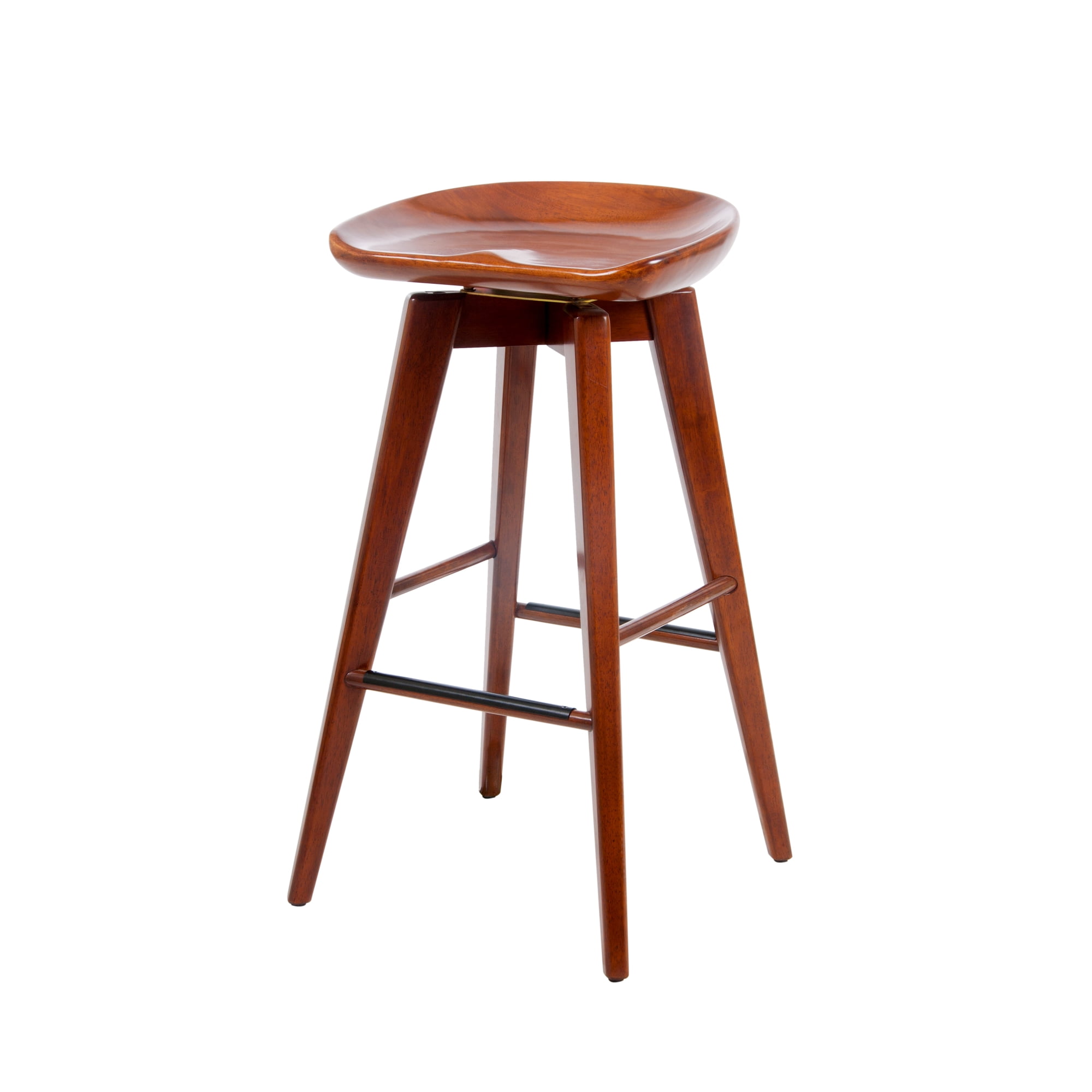 Boraam Bali 29" Backless Swivel Bar Stool, Walnut