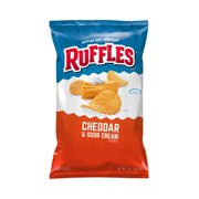 (1PACK),Ruffles Potato Chips Cheddar & Sour Cream Flavored Snack Chips,