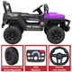 thumbnail image 4 of Camioneta Montable Eléctrica para Niños Luces y Bluetooth Música Control Remoto Doble Motor Modo Mecedora y Batería 12V - Morado, 4 of 7