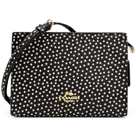 Coach Women's Small Slim Top Zip Crossbody Bag with Spot Print (Black / Multi)