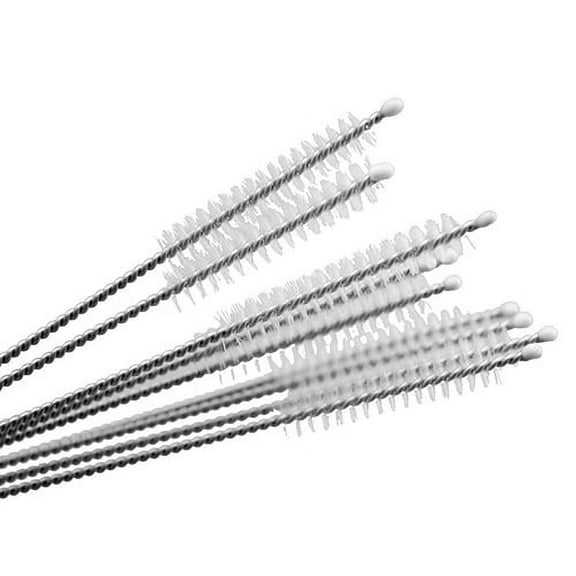 Visland 10Pcs Drinking Straw Cleaning Brushes Set Extra Long Extra Wide Pipe Tube Cleaner Nylon Bristles Stainless Steel Handle