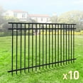 thumbnail image 2 of Fencer Wire Pack of 10 Heavy Duty Flat Top Fence Barrier Panel, 4FT Height X 8FT Width Anti-Rust Metal Fencing Panel, 2” Diameter Steel Outdoor Decorative Garden Fence Panel for Yard, Pool, Patio, 2 of 9