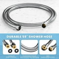 thumbnail image 3 of High Pressure Shower Heads, 7.2Inch 2 in 1 Rainfall Shower head & Handheld Showers with Magnetic Docking System, Ten-Function Handheld Shower Head with 59" Rotatable Stainless Steel Hose (Chrome), 3 of 8