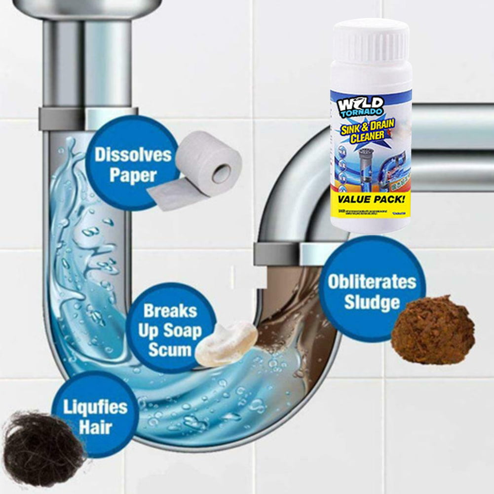 Powerful Sink Drain Cleaner Portable Powder Cleaning Tool Clog Super A2P2 
