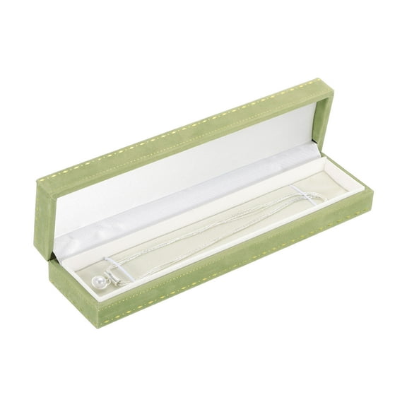 Velvet Bracelet Boxes, Vintage Bangle Gift Box Jewelry Case Holder(Green, 8.7" x 2.2" x 1.4")