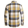 thumbnail image 5 of ZCFZJW Mens Plaid Shirts Cotton Long Sleeve Casual Big and Tall Fashion Slim Fit Button Down Flannel Lapel Collared Dress Shirts Tops Orange XL, 5 of 7