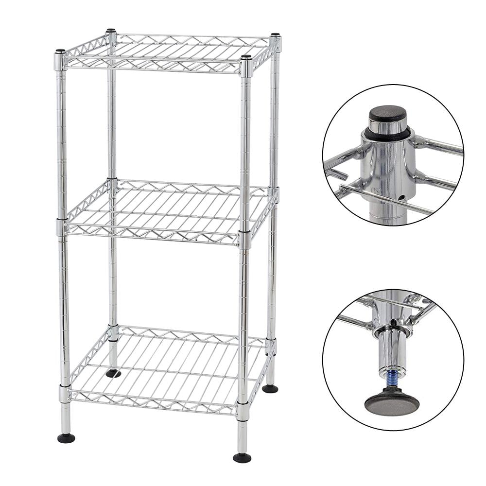 3Tier Shelf Organizer Heavy Duty Steel Wire Shelving Tower Utility