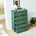 thumbnail image 5 of YOCWO Unique Fluted 5 Drawer Dresser, Mid Century Tall Storage Dresser Chest of Drawer for Bedroom, Green, 5 of 7