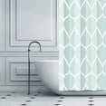 thumbnail image 3 of Light Green Geometric Stall Short Shower Curtain,Waterproof Design and Polyester,Quick-Drying,Weighted Hem,Small Shower Curtains Set for Bathroom W 36 x H 72,Durable and Washable with 8 Hooks, 3 of 5