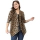 thumbnail image 2 of Cárdigan TalGrande Estampado De Leopardo Frente Abierto PaMujer Beige XXL, 2 of 6