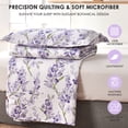 thumbnail image 3 of Jessyhome Purple Floral Bedspread Queen/Full Size, Lightweight Watercolor Botanical Printed Quilt Set, Soft All Season Bedding with 2 Pillow Shams, 3 of 9