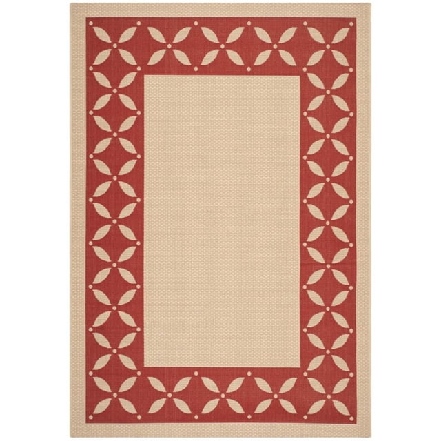 Safavieh Martha Stewart 5'3" X 7'7" Power Loomed Rug in Creme and Red