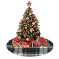 thumbnail image 4 of Falda para árbol de Navidad con diseño de cuadros escoceses de Gordon Dress, suave y divertida, decoración navideña navideña de granja de 48", 4 of 4