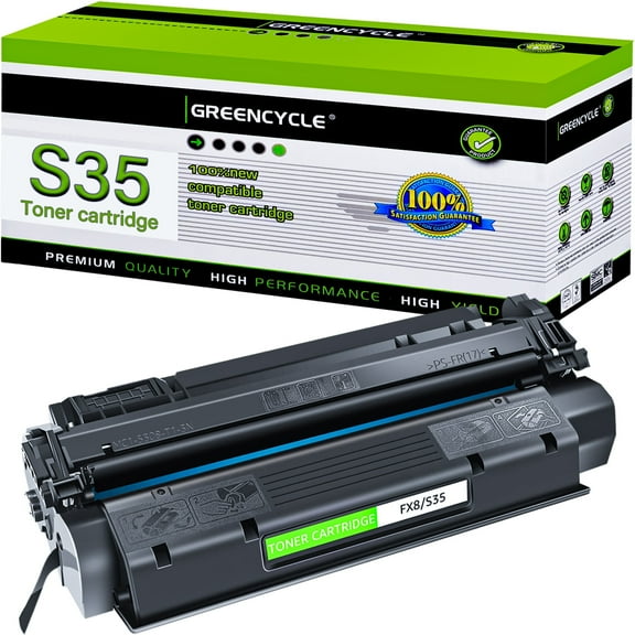 greencycle S35 Toner Cartridge Replacement Compatible for CANON S35 S-35 Black Toner Cartridge FX8 Use for imageCLASS D320 D340 D383 510 FAXPHONE ICD-340 L170 L400 Printer Copier Ink Cartridge (1PCS)