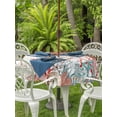 thumbnail image 3 of Outdoor Tablecloths with Umbrella Hole & Zipper, Brown Turtle Coastal Round Tablecloth 54 Inch, Summer Beach Nautical Coral Shells Ocean Waterproof Table Cloth, Patio/Pool/Picnic Table Covers, 3 of 8