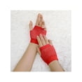 thumbnail image 4 of Unique Bargains Gants Résille Sans Doigts à Trou pour le Pouce pour Femmes Longueur Coude Rouges Courts-1 Paire, 4 of 5