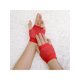 thumbnail image 4 of INSPIRAR CHIC Guantes de malla sin dedos para mujeres, accesorios de disfraz de fiesta de los años 80, guantes de red cortos - 1 par rojo, 4 of 5